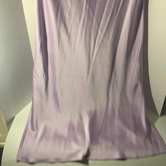 SATIN COWL NECK MIDI SLIP DRESS IN LILAC PURPLE - Picture 2 of 7